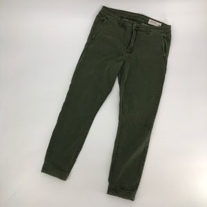 Pistols Green Cotton Cuffed Jean - Size 30
